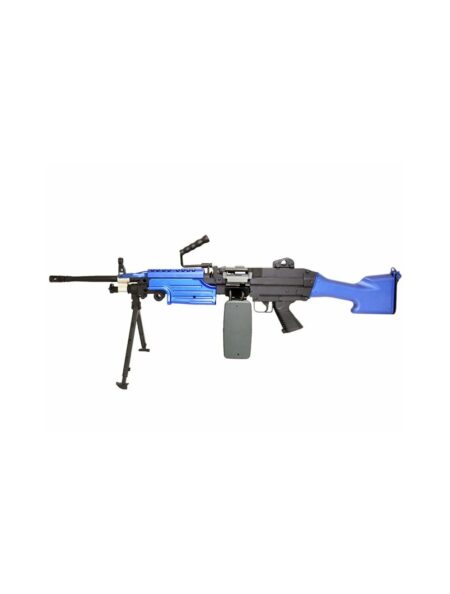 A&K M249 MK2 AEG with Sound Control Drum Magazine (Hard Stock) AK-249-MK2 (Blue)