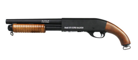 S&T M870 Short Barrel Pump-Action Spring Airsoft Shotgun - Faux Wood