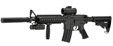 Double Eagle M83A2 Full-Size M4 RIS Carbine All-In-One Starter LPAEG Rifle Package - Black (AEG-M83-A2)