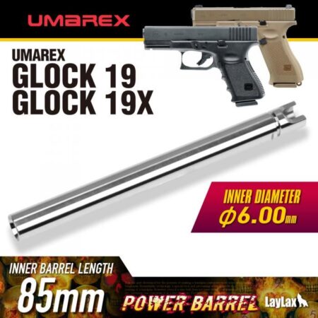 Laylax Nine Ball 6.00mm Power Inner Barrel for Umarex G19 & G19X (6.00mm - 85mm)