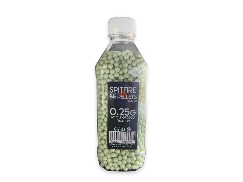 Spitfire Tracer BB Pellets 0.25g (Green - 2500 Bottle - White)