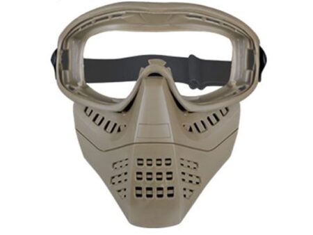Big Foot Lower Vented Full Face Mask (Clear Lens - Tan)