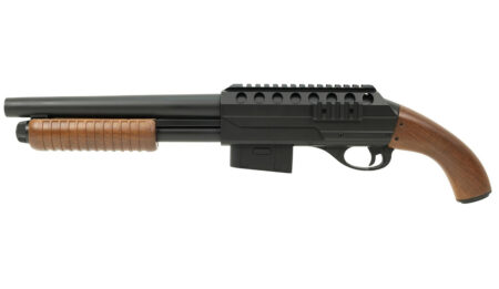 Double Eagle M47C1 Pistol-Grip Tactical Pump-Action Spring Airsoft Shotgun - Black (M47C1-BK)