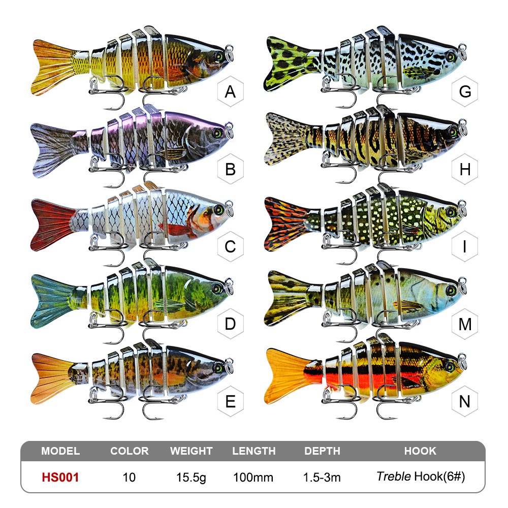 Multi Jointed Fishing Lure Colour G9184 5inch