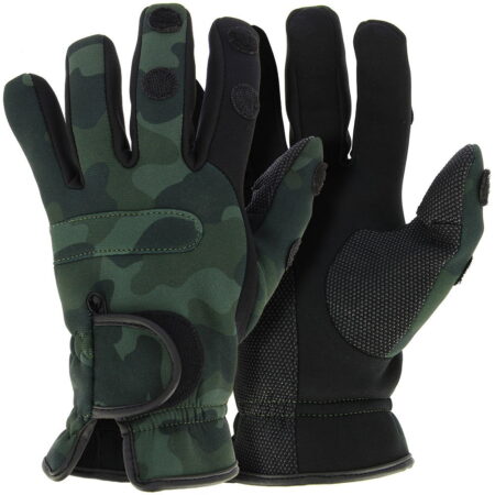 Neoprene Fishing Gloves Camo Size M by NGT