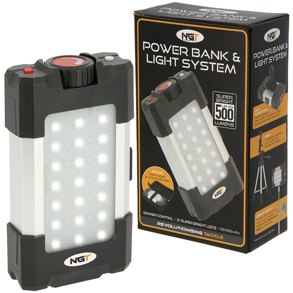 NGT 21 LED Light – 500 Lumen with USB Rechargable 10400mAh Battery and Powerbank